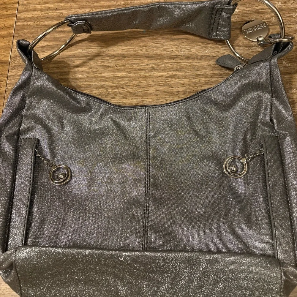 Jennifer Lopez Shimmering Gray Shoulder Bag